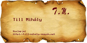 Till Mihály névjegykártya